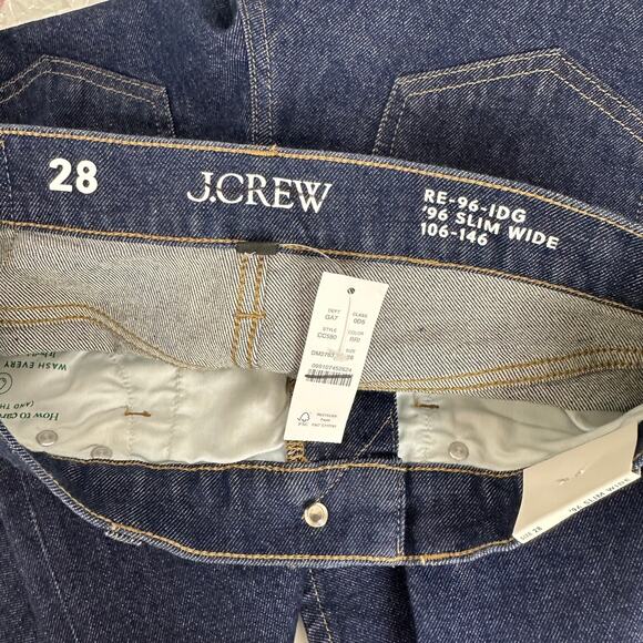 J.Crew Slim Wide Jean Resin Rinse Blue Denim High Rise Classic Womens US 28 NWT - Picture 11 of 13